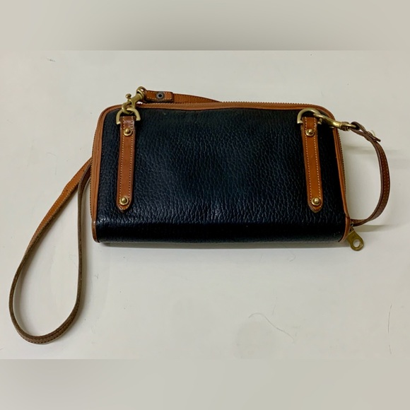 Vtg 2 Tone Pebbled All Weather Leather Dooney Bourke Cross Body Bag Purse - Picture 15 of 16